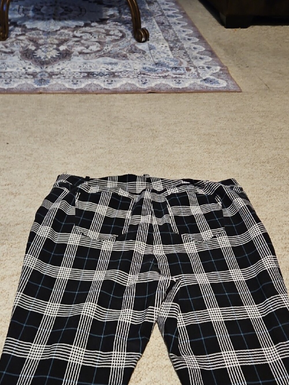 torrid Black & White Plaid Cropped Pants With Side Zippers - Picture 5 of 7